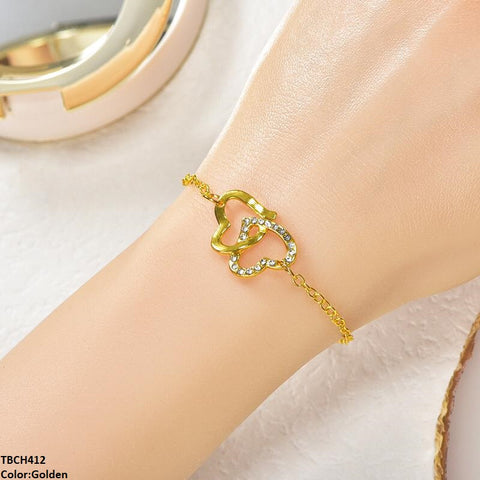 TBCH412 ZXS Double Heart Bracelet Adjustable - CBCH