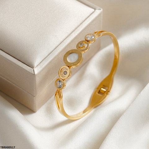 TBRH00517 MSS Round Stone Bracelet Stainless Steel Adjustable - TBRH