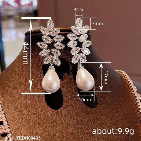 TEDH00433 CSH Tear Pearl Drop Earrings - TEDH