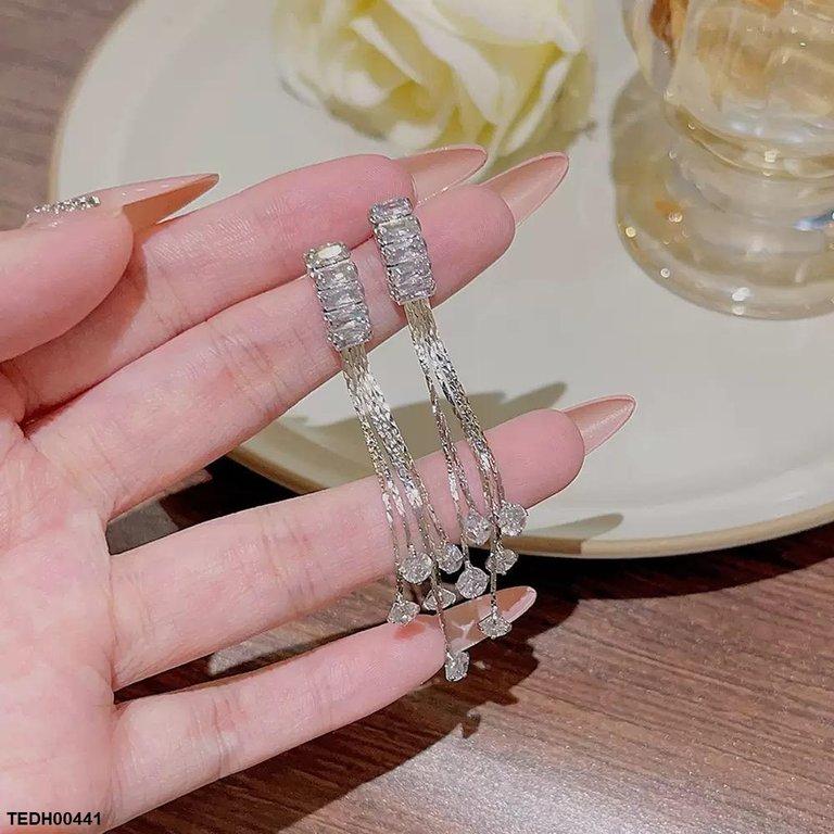 TEDH00441 DDJ Layered Stone Drop Earrings - TEDH