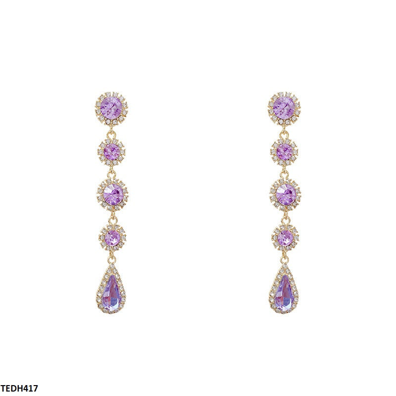 TEDH417 DDJ Round Tear Drop Earrings - TEDH