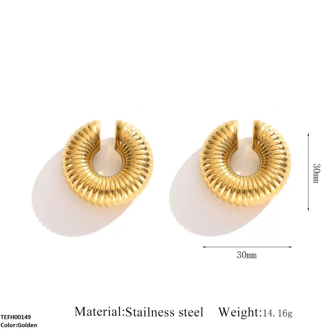 TEFH00149 QWN Stainless Steel Ear cuff Single - TEFH