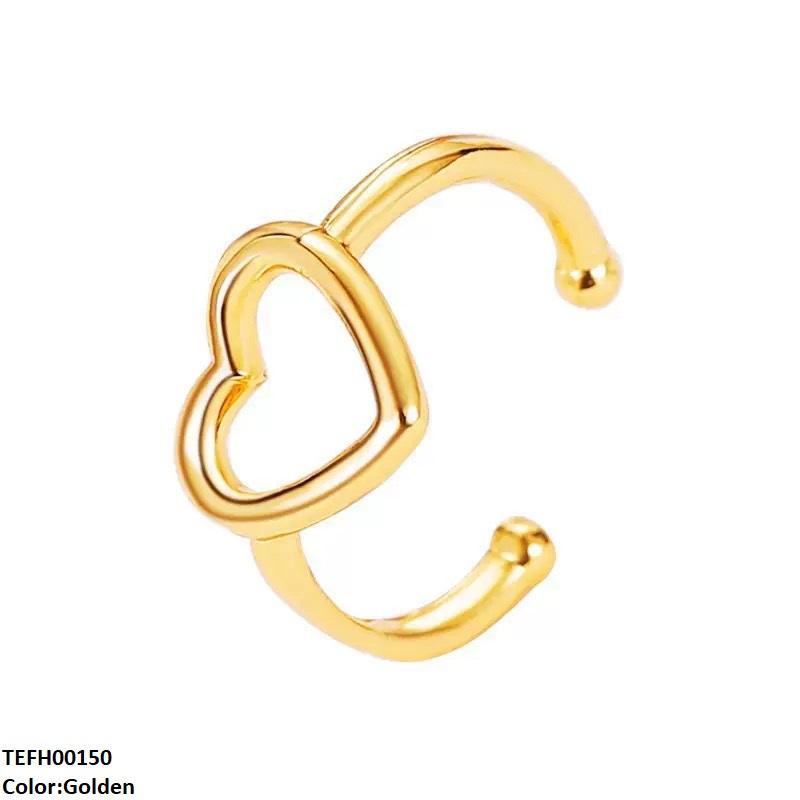 TEFH00150 QWN Stainless Steel Heart Ear cuff Single - TEFH