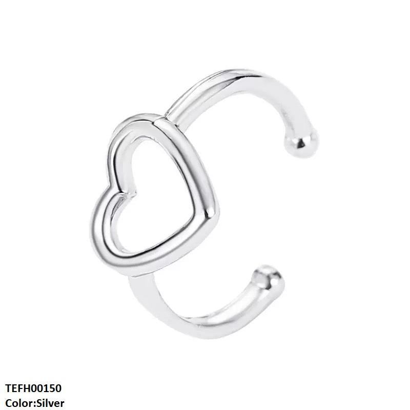 TEFH00150 QWN Stainless Steel Heart Ear cuff Single - TEFH