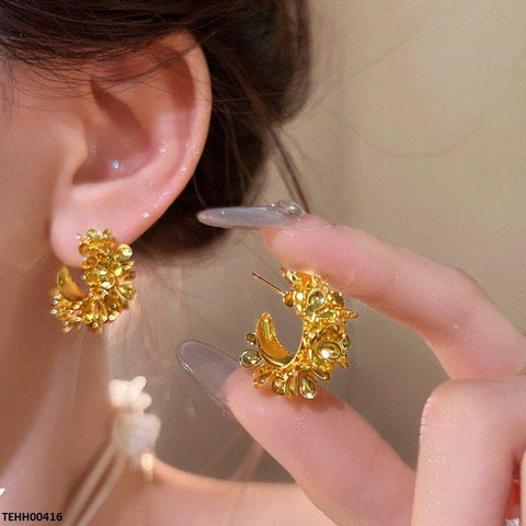 TEHH00416 HFJ Casting Flowers Hoops Pair - TEHH