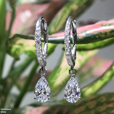 TEHH00424 CSH Sterling Tear Drop Hoops pair - TEHH
