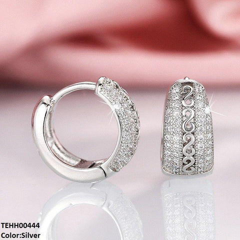 TEHH00444 CSH Round Embossed Scroll Hoops Pair - TEHH