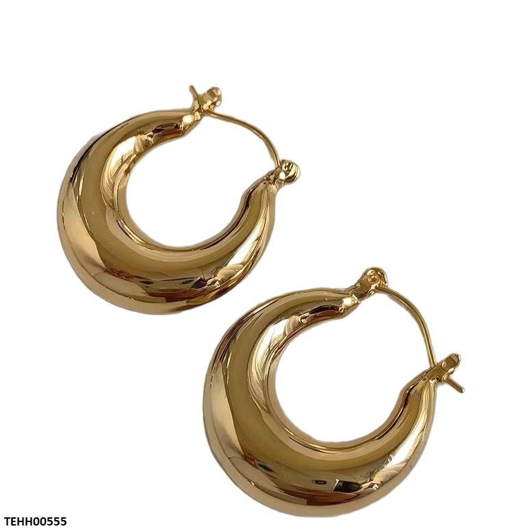 TEHH00555 ZCD Stainless Steel Round Hoops Pair - TEHH