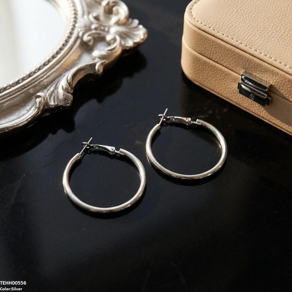 TEHH00556 ZCD Stainless Steel Round Hoops Pair - TEHH