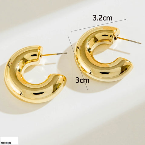 TEHH382 YYE C/Shape Ear Hoops Pair -CEHH