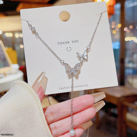 TNCH00312 DDJ Double Butterfly Pearl Drop - TNCH
