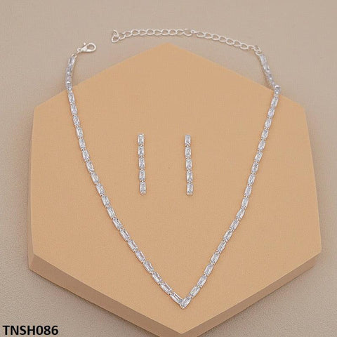 TNSH086 YBJ V-Baguette Necklace Set
