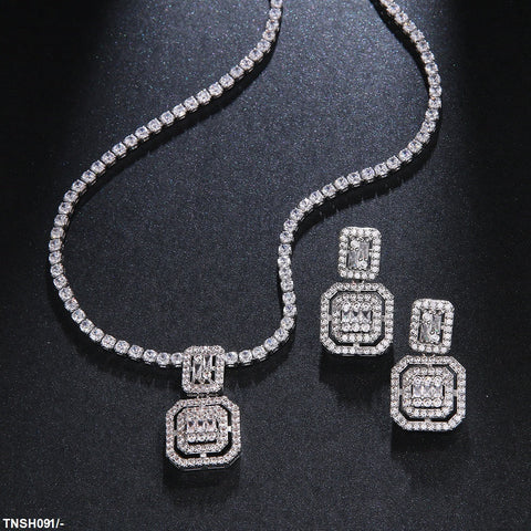 TNSH091 BYJ Cushion Necklace Set - TNSH