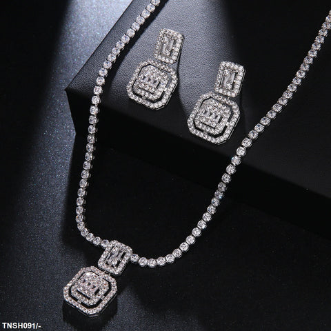 TNSH091 BYJ Cushion Necklace Set - TNSH