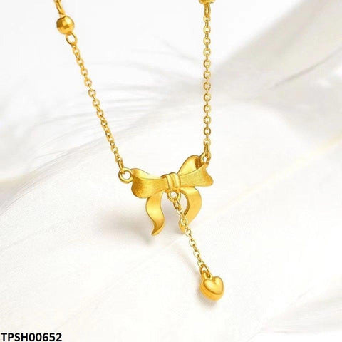 TPSH00652 JJF Bow/Heart Drop Pendant - TPSH