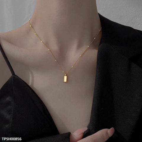 TPSH00856 DGF Stainless Steel Gold Brick Pendant - TPSH