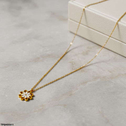 TPSH00911 MSJ Stainless Steel Double  Flower Pendant - TPSH