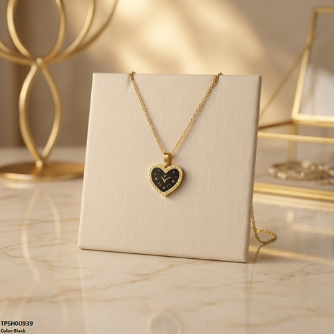 TPSH00939 BHS Heart Watch Design Stainless Steel Pendant - TPSH