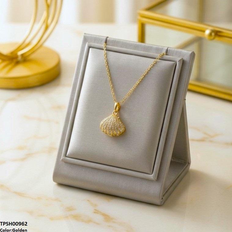 TPSH00999 TNR Stainless Steel Zircon Shell Pendant - TPSH