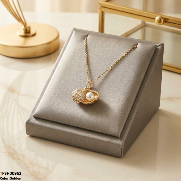 TPSH00999 TNR Stainless Steel Zircon Shell Pendant - TPSH