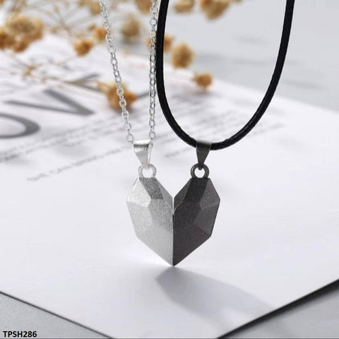 TPSH286 QWN Magnetic Two Souls One Heart Couple Pendant Necklaces - CPSH