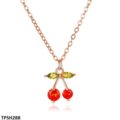 This TPSH288 QWN Cherry/Leaf Pendant Necklace from TJ Wholesale Pakistan is a fashionable and stylish addition to any wardrobe. Made with high-quality artificial materials, it is both trendy and durable. Elevate your look with this eye-catching fashion accessory.