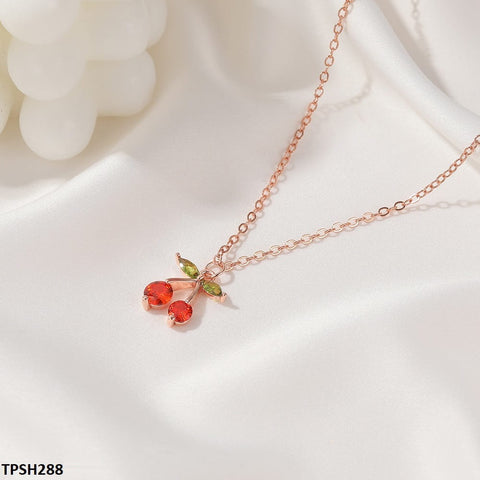 This TPSH288 QWN Cherry/Leaf Pendant Necklace from TJ Wholesale Pakistan is a fashionable and stylish addition to any wardrobe. Made with high-quality artificial materials, it is both trendy and durable. Elevate your look with this eye-catching fashion accessory.