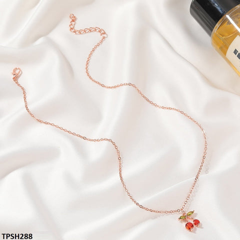 This TPSH288 QWN Cherry/Leaf Pendant Necklace from TJ Wholesale Pakistan is a fashionable and stylish addition to any wardrobe. Made with high-quality artificial materials, it is both trendy and durable. Elevate your look with this eye-catching fashion accessory.