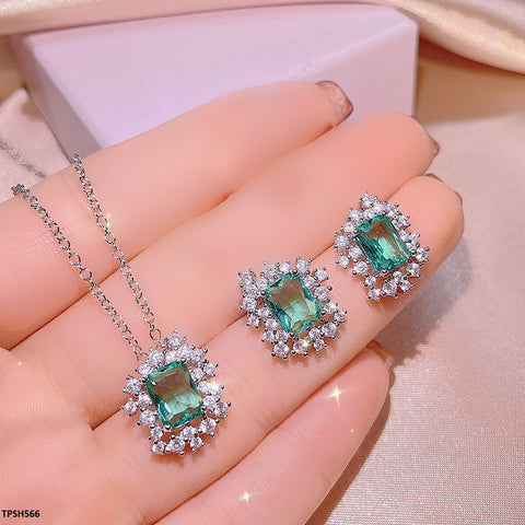 TPSH566 KYC Flower ZIRCON Pendent Set - TPSH