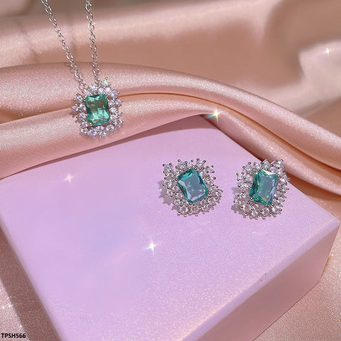 TPSH566 KYC Flower ZIRCON Pendent Set - TPSH