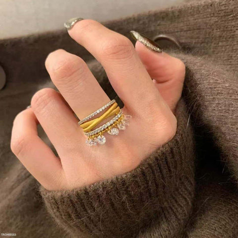 TRGH00183 GWH Tear Drop ZIRCON Adjustable Ring - TRGH