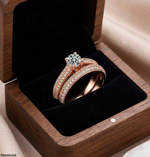 TRGH00206 GWH Round Couple ZIRCON Ring - TRGH