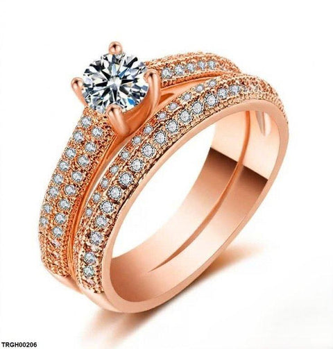 TRGH00206 GWH Round Couple ZIRCON Ring - TRGH