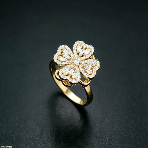 TRGH00218 BYJ Heart Zircon Spiner Ring - TRGH