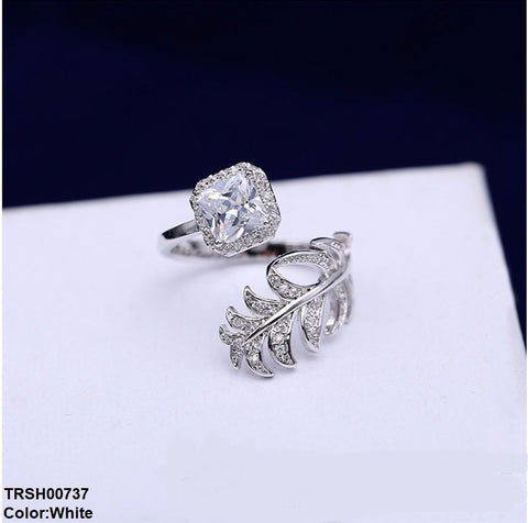 TRSH00737 CJD Leaf & Cushion Ring Adjustable