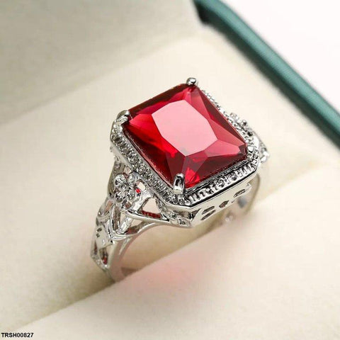 TRSH00827 YLE Square Stone Ring - TRSH