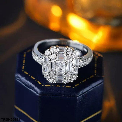 TRSH00867 KYC Square Stone ZIRCON Ring - TRSH