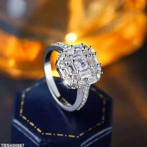 TRSH00867 KYC Square Stone ZIRCON Ring - TRSH