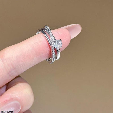 TRSH00916  CJD Round Stone Ring Adjustable - TRSH
