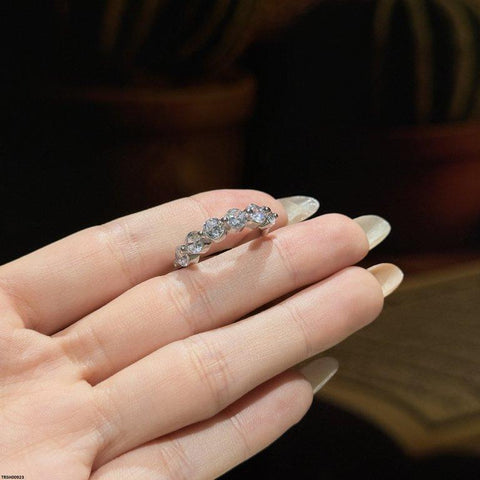 TRSH00923 CJD Round Stone Zircon Ring Adjustable - TRSH