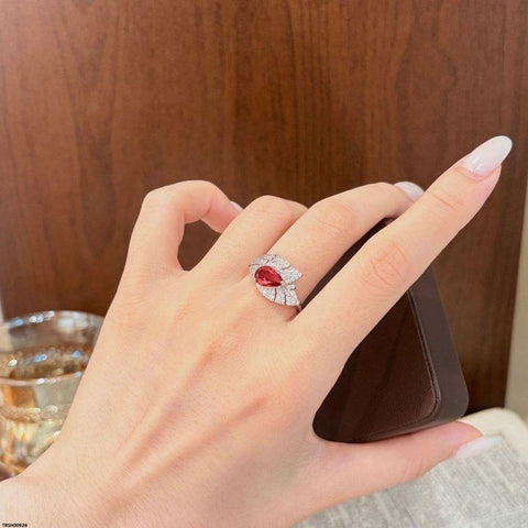 TRSH00926 CJD Tear Leaf Ring Adjustable - TRSH