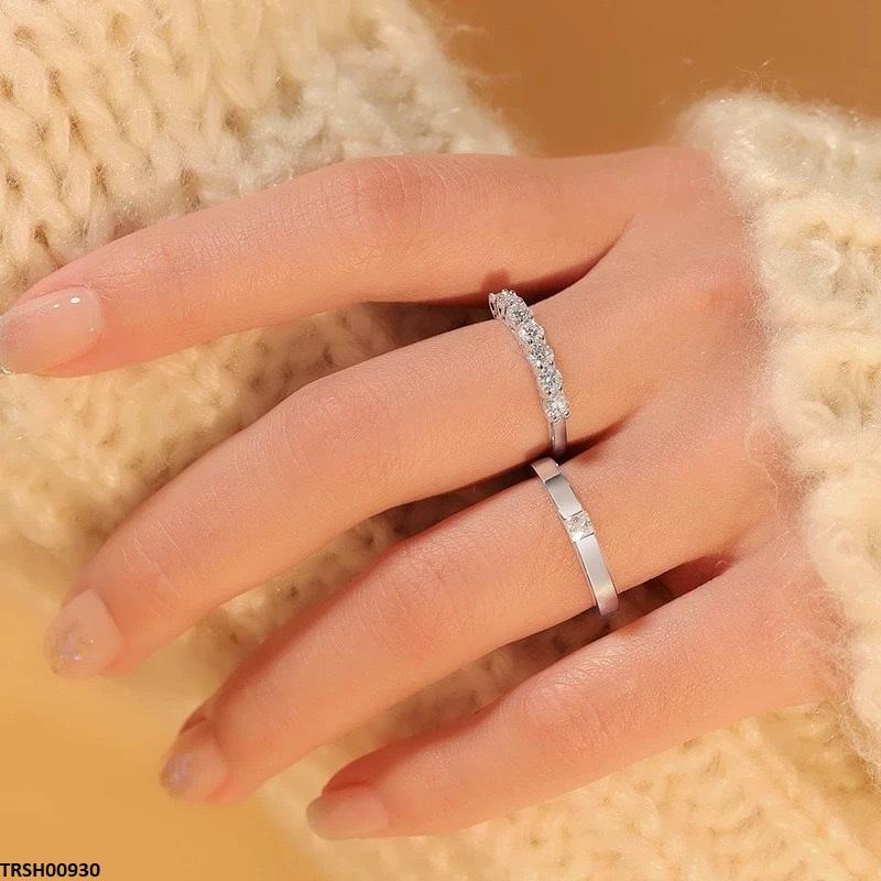 TRSH00930 JJF Round Stone Couple Ring Adjustable - TRSH
