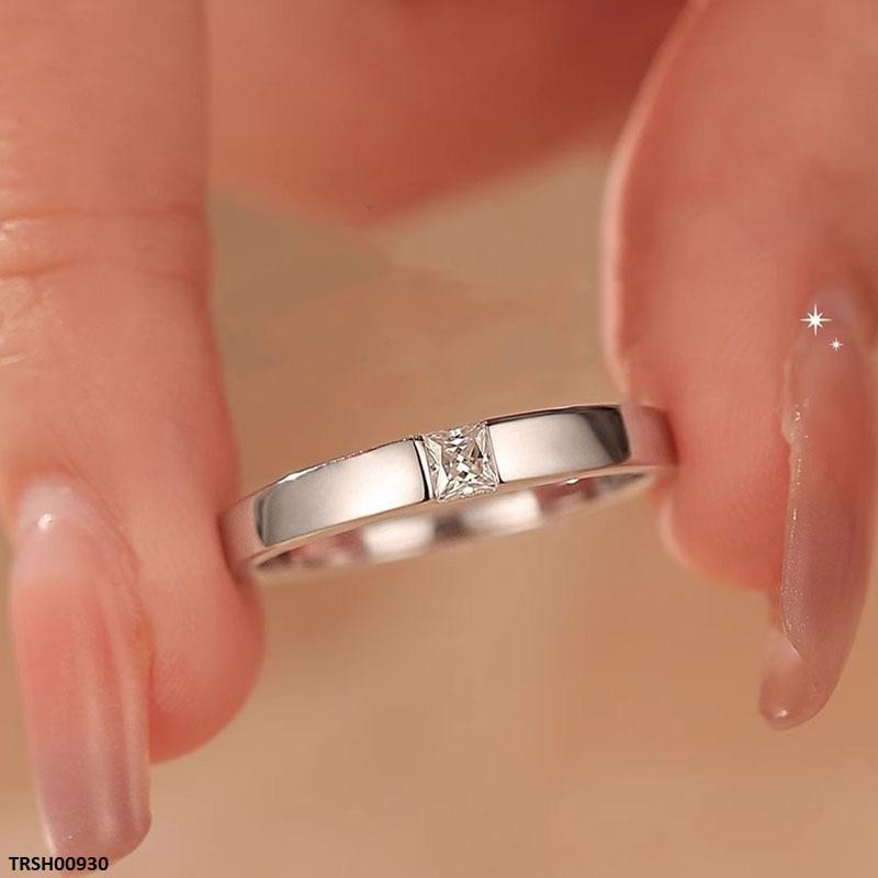 TRSH00930 JJF Round Stone Couple Ring Adjustable - TRSH