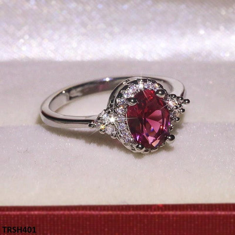 TRSH401 KYC Step Oval ZIRCON Ring - TRSH