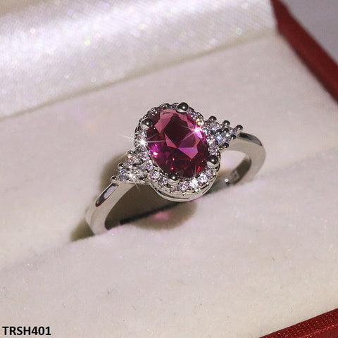 TRSH401 KYC Step Oval ZIRCON Ring - TRSH