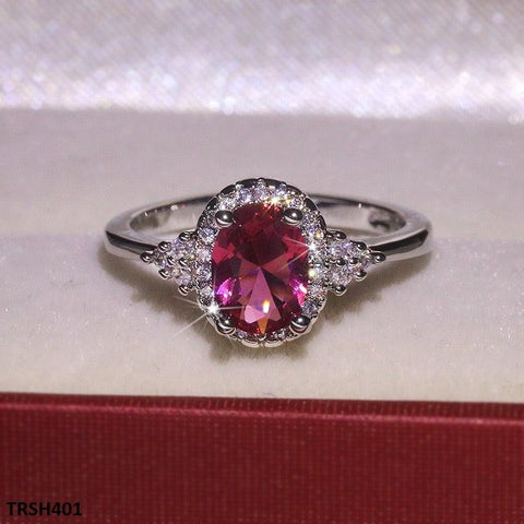 TRSH401 KYC Step Oval ZIRCON Ring - TRSH