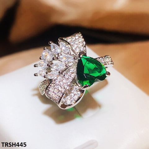 TRSH445 KYC Heart/Bow Adjustable ZIRCON Ring - TRSH
