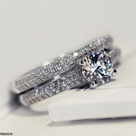 TRSH574 GWH Couple ZIRCON Ring
