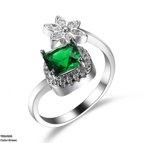 TRSH595 YLE Square/Flower  Ring  - TRSH