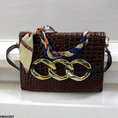 HBGH267 CYG Silk Scarf Linked Chain Bag- HBGH